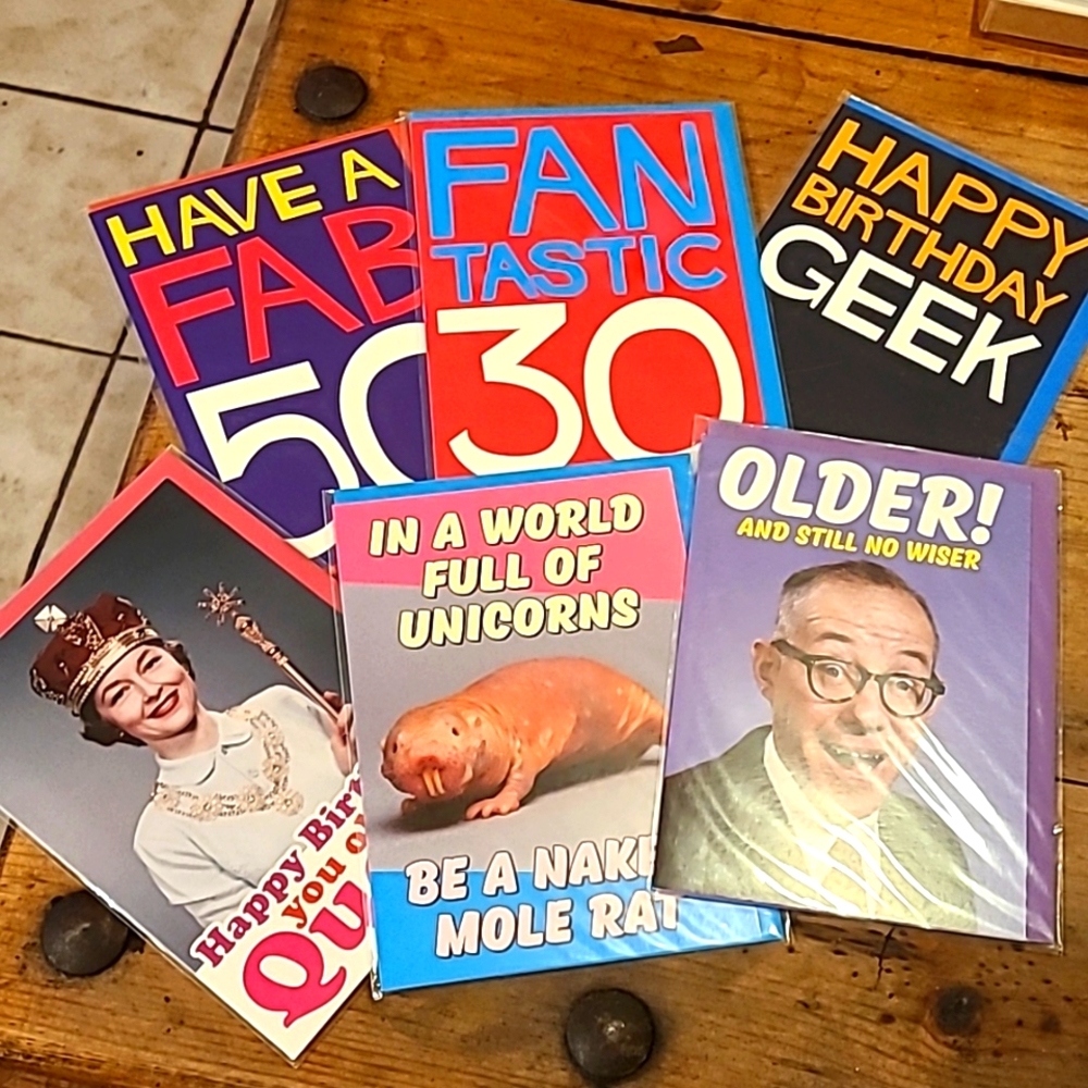 Lot of 6 Funny & Bold Milestone Birthday Cards